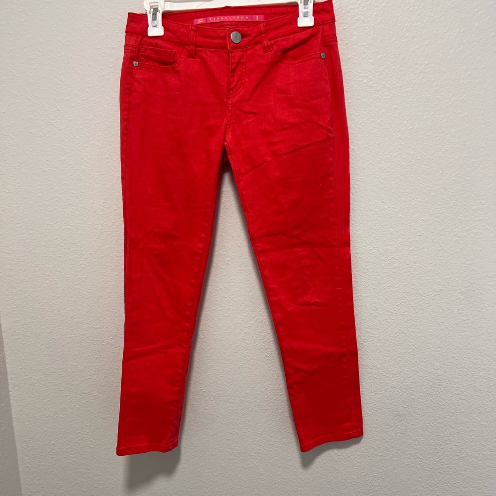 Tinseltown Coral Salmon Cropped Skinny Jeans Size 3